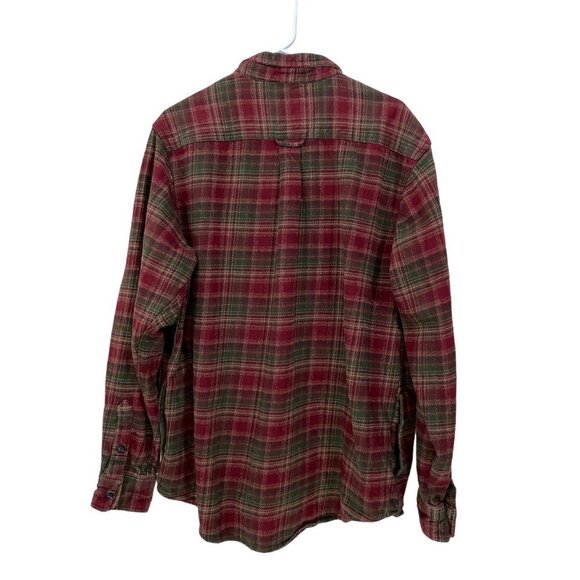 Orvis Flannel Men's XL Shirt Shacket Heavy with Side Pockets Red Green Plaid - Picture 3 of 8